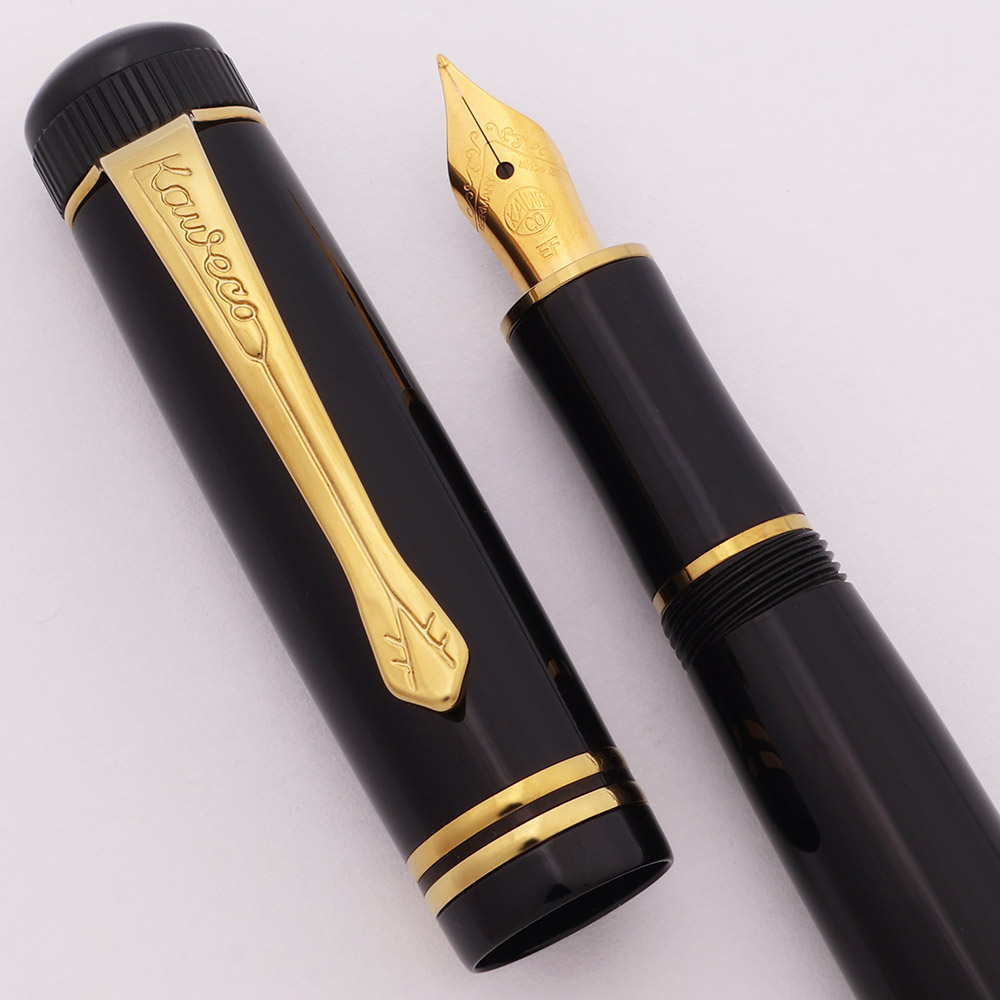 Kaweco Dia 2 Fountain Pen Black w Gold Plated Trim, C/C, ExtraFine